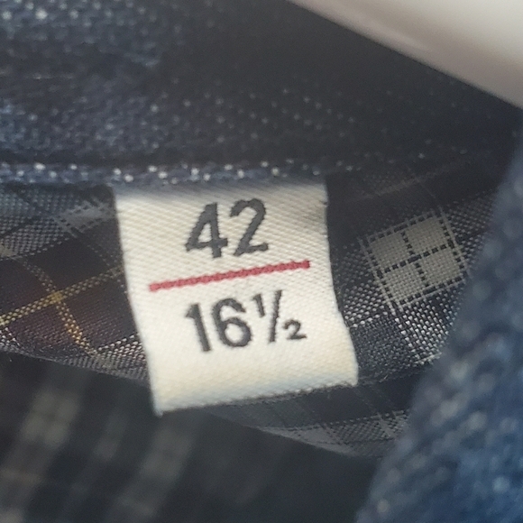 Poggianti 1958 denim pearl snap shirt 42/16.5 neck - Picture 3 of 13